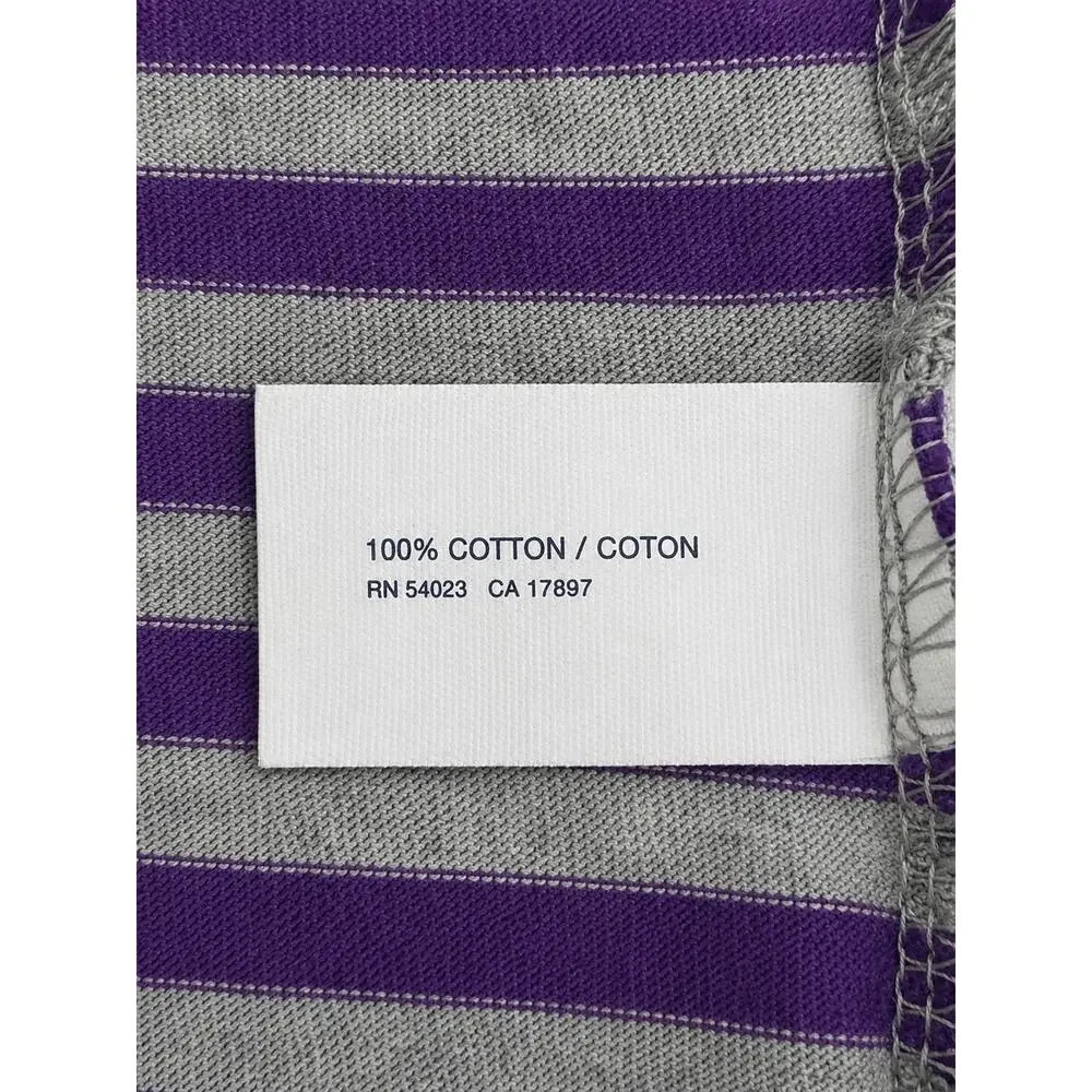 GapKids Girls Gray & Purple Striped Dress Size 10 100% Cotton 3/4 Sleeve Casual